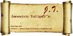 Janovics Tulipán névjegykártya